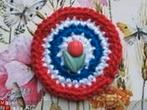 Gehaakte applicatie met tulp, Ophalen of Verzenden, Nieuw, Rits of Sluiting
