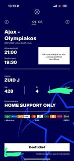 Ajax - Olympiacos, Tickets en Kaartjes, Twee personen