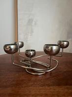 Vintage design metalen waxinelicht kandelaar, Verzenden, Overige materialen