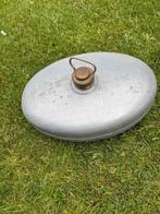 Antieke ovale platte zinken kruik, Antiek en Kunst, Ophalen of Verzenden