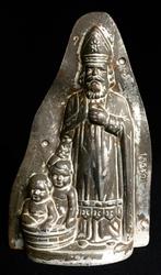 Antieke chocolade vorm Sint Nicolaas 2 kinderen in tobbe., Ophalen, Gebruikt
