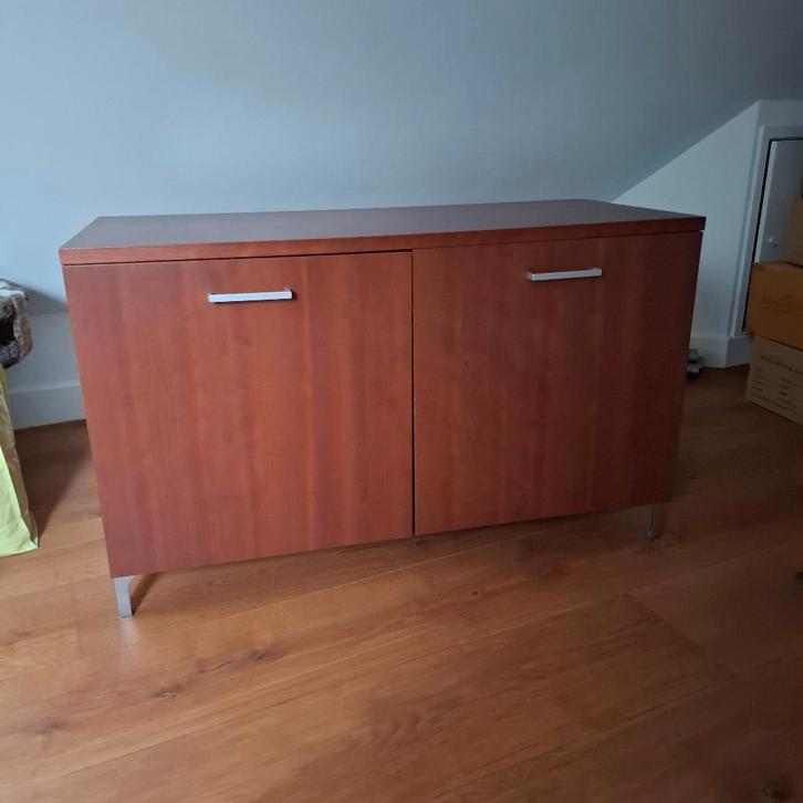 2 x Prachtig kwaliteit design dressoir warm kersenhout, Huis en Inrichting, Kasten | Dressoirs, Zo goed als nieuw, 200 cm of meer
