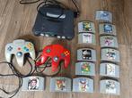 Nintendo 64 met 2 controllers en 13 spellen, Spelcomputers en Games, Spelcomputers | Nintendo 64, Ophalen of Verzenden, Gebruikt