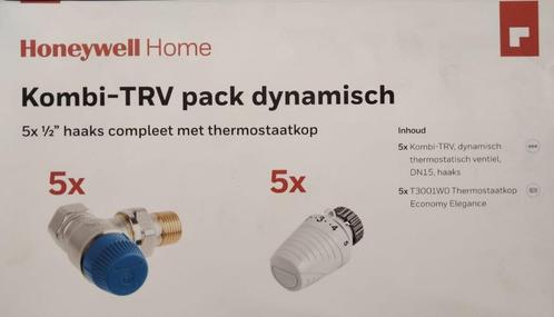 Honeywell Kombi-pack 5x therm. kraan haaks+ 5x thermostaat, Doe-het-zelf en Verbouw, Overige Doe-het-zelf en Verbouw, Nieuw, Ophalen of Verzenden