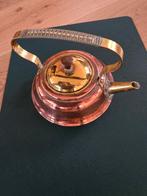 Rood / geel koper theepot, Ophalen of Verzenden, Koper