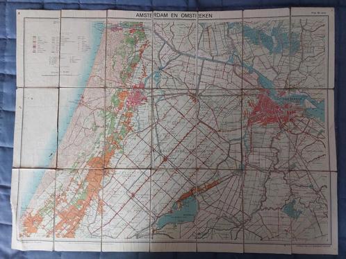 Antieke Wandelkaart Haarlemmermeer Amsterdam, Boeken, Atlassen en Landkaarten, Zo goed als nieuw, Landkaart, Nederland, 1800 tot 2000