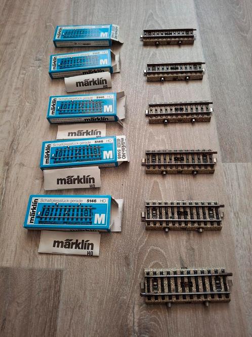 Marklïn 5146 schakelrails recht, Hobby en Vrije tijd, Modeltreinen | H0, Gebruikt, Rails, Wisselstroom, Märklin, Analoog, Ophalen of Verzenden