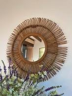 Decoratieve spiegel met bamboe frame, Rond, Ophalen of Verzenden, Zo goed als nieuw, Minder dan 100 cm