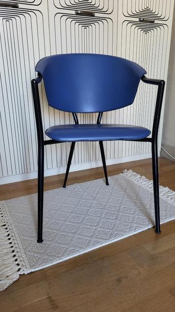 Italiaans Design lederen stoel blauw beschikbaar voor biedingen
