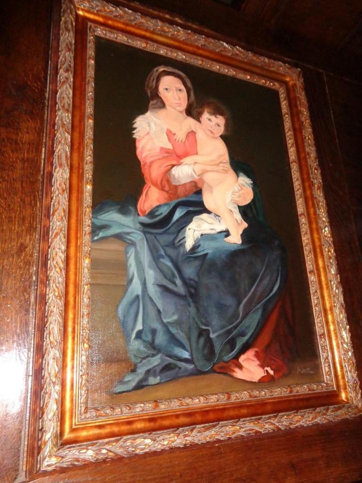 *Prachtig gesigneerd schilderij (19e eeuw) met mooie kader, Antiek en Kunst, Kunst | Schilderijen | Klassiek, Ophalen of Verzenden