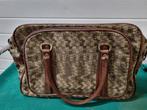 -	reistas bruine prent afgezet met leer, Sieraden, Tassen en Uiterlijk, Tassen | Reistassen en Weekendtassen, Ophalen of Verzenden