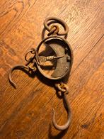 Antieke IJzeren Unster met Koperen Schaal, Antiek en Kunst, Ophalen of Verzenden