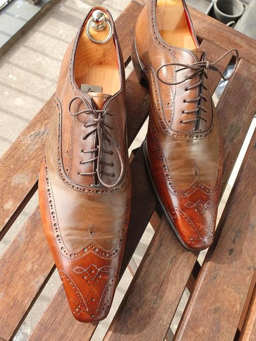 Santoni schoenen, maat 11, Kleding | Heren, Schoenen, Zo goed als nieuw, Gespschoenen, Bruin, Ophalen of Verzenden