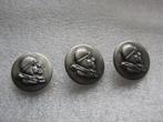 Set van 3 Metalen Knopen - Piloot met Helm & Bril - 2 cm, Verzenden, Nieuw, Knoop of Knopen