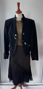 Sensa Donna fluwelen jasje met mooie details, maat 38/40, Kleding | Dames, Maat 38/40 (M), Zwart, Sensa Donna, Ophalen of Verzenden