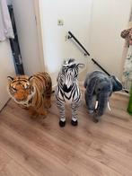 Grote Knuffeldieren Tijger, Zebra & Olifant, Ophalen of Verzenden, Zo goed als nieuw, Overige typen
