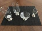 3 glazen met zilvervoetje en 1 windlicht met zilver voetje., Ophalen of Verzenden, Gebruikt, Overige typen