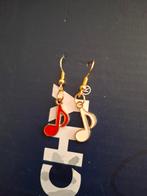Muzieknoten Oorbellen - Rood & Wit, Ophalen, Overige materialen, Hangers, Overige kleuren