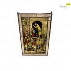 2x Antieke gebrandschilderd glas-in-lood panelen, Ophalen of Verzenden