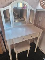 Make-up tafel met spiegel en kruk, Ophalen of Verzenden