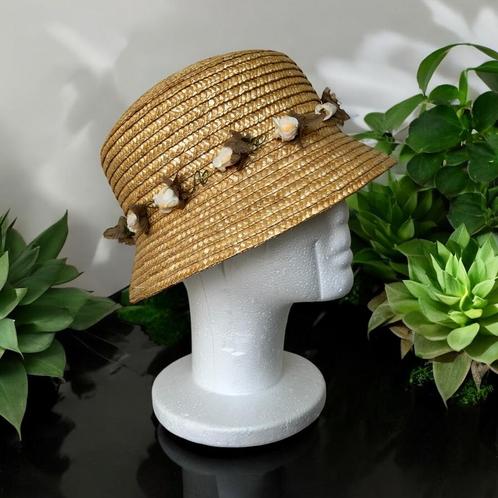 Vintage Hoed Een Maat Bruin Stro Bloemen Vroom & Dreesman, Kleding | Dames, Hoeden en Petten, Zo goed als nieuw, Hoed, One size fits all