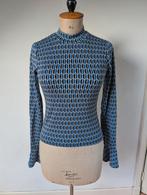 Amy & Ivy 70s Print Shirt - Maat XS, Blauw, Ophalen of Verzenden, Lange mouw, Maat 34 (XS) of kleiner