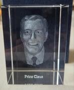 3D hologram glazen kubus - Prins Claus, Verzamelen, Ophalen of Verzenden, Nieuw, Nederland, Overige typen