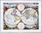 Grote gekleurde WERELDKAART WORLD MAP (1714) GEEN reprint!, Antiek en Kunst, Ophalen of Verzenden