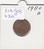 S12-G09-0430 Verenigde Staten 1 cent 1980 D KM# 201 VF Linco, Postzegels en Munten, Munten | Amerika, Losse munt, Verzenden, Noord-Amerika