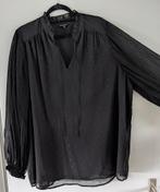 Zwarte feestblouse met zilverkleurige accenten., Zwart, Maat 46/48 (XL) of groter, Nieuw, Ophalen of Verzenden