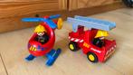 Playmobil 123 brandweerwagen 6716 en helikopter 6789, Ophalen of Verzenden, Zo goed als nieuw, Complete set