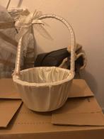 Witte mand met hendel - klein formaat, Overige materialen, Gebruikt, Wit, Ophalen of Verzenden