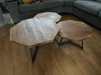 3 mooie mango houten salontafels, Huis en Inrichting, Tafels | Salontafels, Ophalen, Minder dan 50 cm, 50 tot 100 cm, Zo goed als nieuw