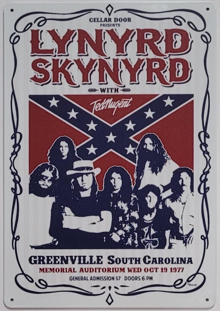 Lynyrd Skynyrd Greenville reclamebord van metaal wandbord, Verzamelen, Muziek, Artiesten en Beroemdheden, Nieuw, Foto of Kaart