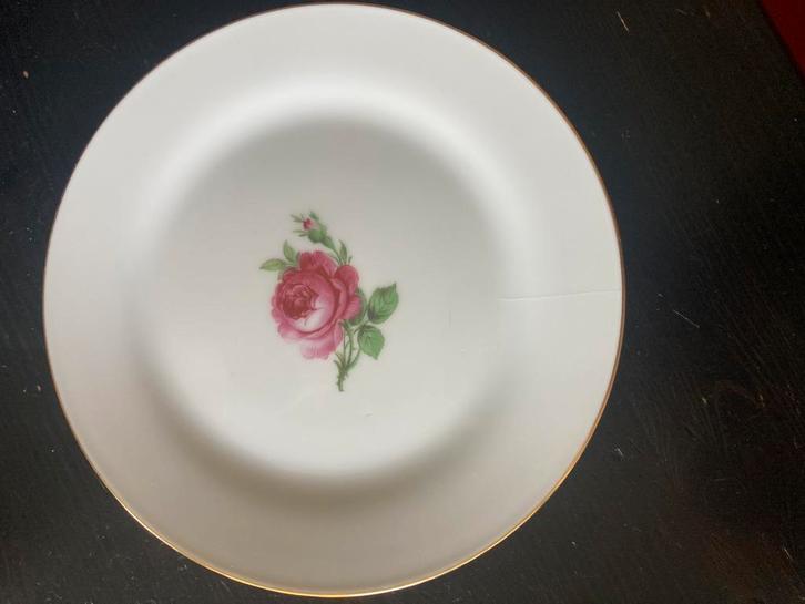 Porseleinservies Tirschenreuth Germany, Rozenmotief goudrand, Verzamelen, Porselein, Kristal en Bestek, Zo goed als nieuw, Porselein