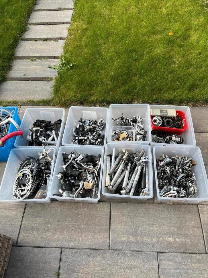 Racefiets onderdelen campagnolo shimano en meer, Fietsen en Brommers, Fietsonderdelen, Zo goed als nieuw, Racefiets, Ophalen