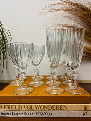 Prachtige set vintage glazen wijnglazen champagne glazen 11x beschikbaar voor biedingen