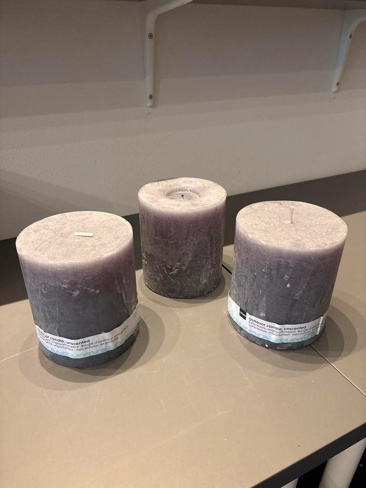 HEMA Kaarsen - 3 stuks (2 Nieuw, 1 Gebruikt), Huis en Inrichting, Woonaccessoires | Kandelaars en Kaarsen, Nieuw, Kaars, Minder dan 25 cm