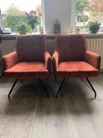2 terracotta fauteuil, Huis en Inrichting, Ophalen, 75 tot 100 cm, Zo goed als nieuw, Stof