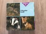 3 dieren puzzels in doos, ieder 49 stukjes, Ophalen of Verzenden, 10 tot 50 stukjes, Gebruikt