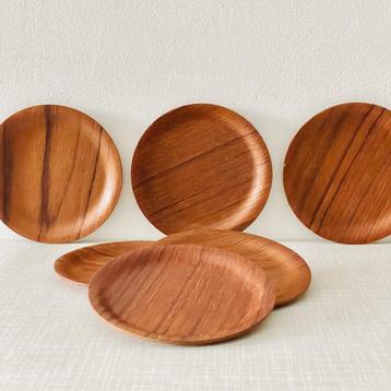 teak vintage Deens design ONDERZETTERS plywood Mid Century beschikbaar voor biedingen