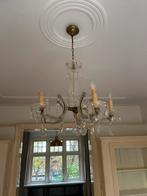 Franse Brocante 5 armige kroonluchter met pegels, Huis en Inrichting, Lampen | Kroonluchters, Ophalen of Verzenden, Zo goed als nieuw