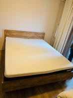 Extra lang bed 220x180 met Matt Sleep matras, Huis en Inrichting, Slaapkamer | Bedden, Ophalen, Bruin, 180 cm, Hout