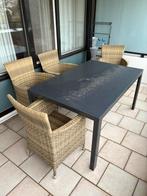 Tuintafel 150x95 (ev. met Wicker stoelenset), Tuin en Terras, Tuintafels, Ophalen, Zo goed als nieuw, Rechthoekig, Wicker