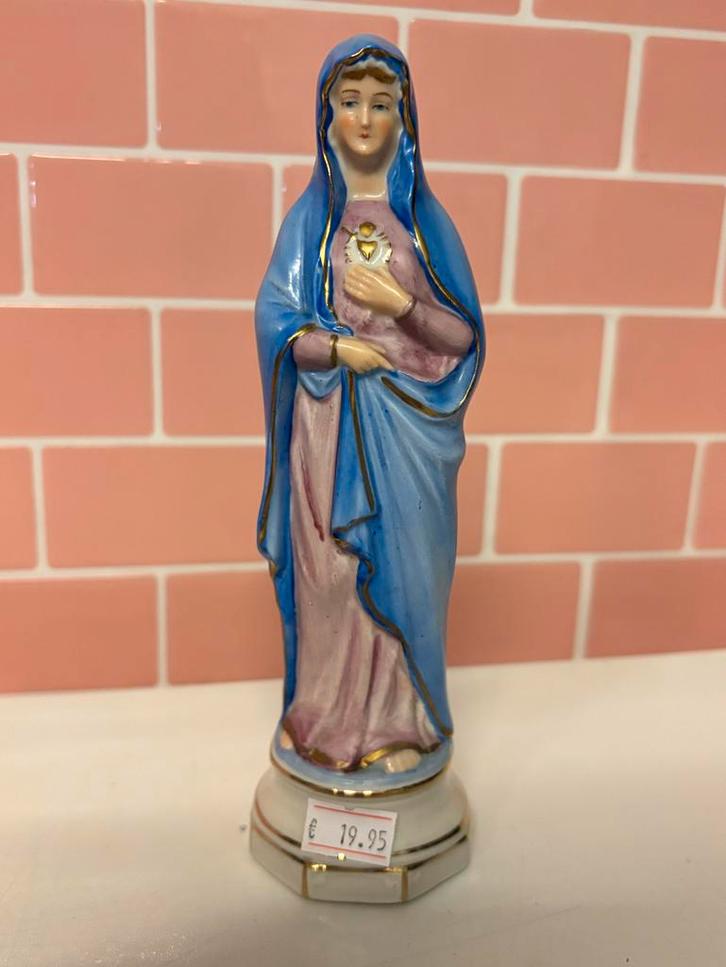 Antiek Maria beeld met Heilig Hart, Antiek en Kunst, Antiek | Religie, Ophalen