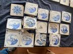 Delftsblauwe tegels met antieke gietijzeren kachelplaat, Antiek en Kunst, Ophalen