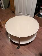 Retro Salontafel Rond met Wieltjes, Ophalen, Gebruikt, Rond, 50 tot 100 cm