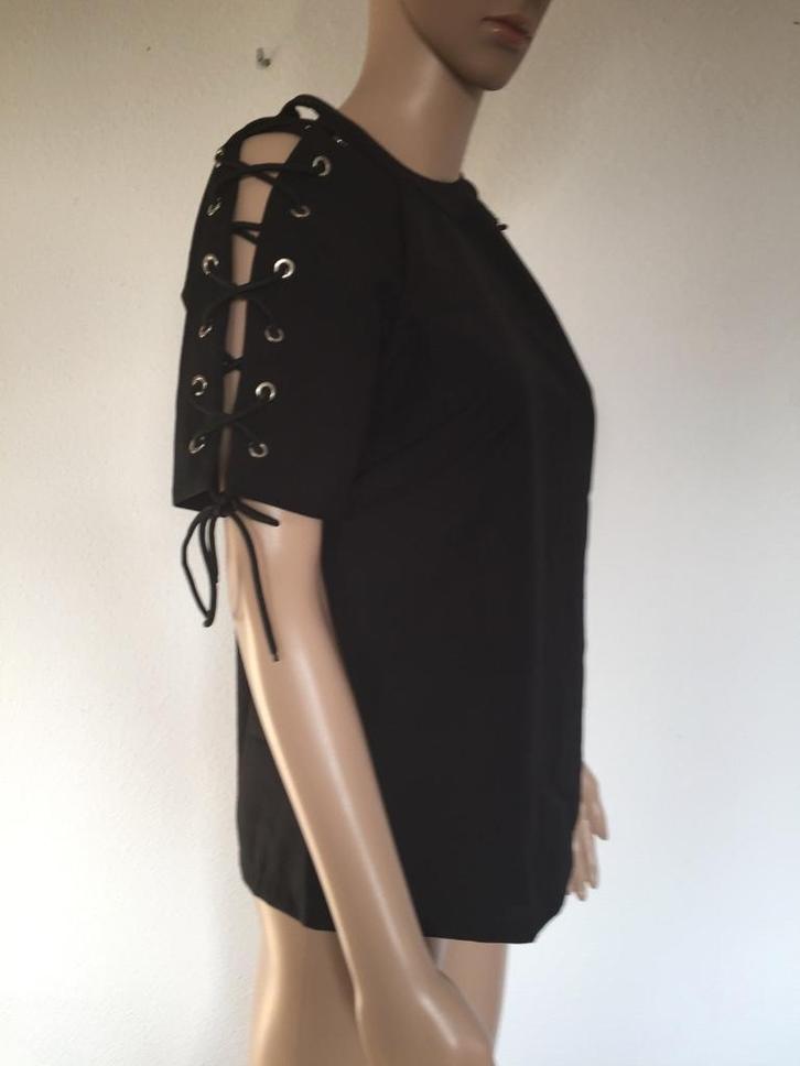 E315 Lofty Manner: maat XS/S=34/36: top blouse zwart, Kleding | Dames, Tops, Zo goed als nieuw, Maat 36 (S), Zwart, Korte mouw