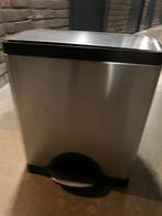 RVS Pedaalemmer Simple Human 40 liter, Huis en Inrichting, Woonaccessoires | Prullenbakken, Ophalen, Gebruikt, Met pedaal, 20 tot 30 liter