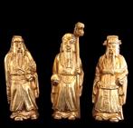 chinees Gold Chinese Tongzi Fo Fu Shou wooden statues, Antiek en Kunst, Ophalen of Verzenden